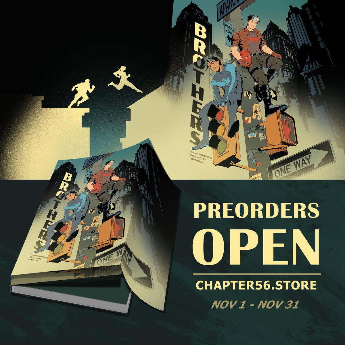 chapter_56's tweet image. 🌟PREORDERS OPEN!🌟

Brothers - a Jason Todd &amp;amp; Dick Grayson fanbook  

-B5 
-78p 
-Perfect bound with an embossed dust jacket 

🗓️Nov 1 - Nov 31
🛒chapter56.store

#dickgrayson #jasontodd