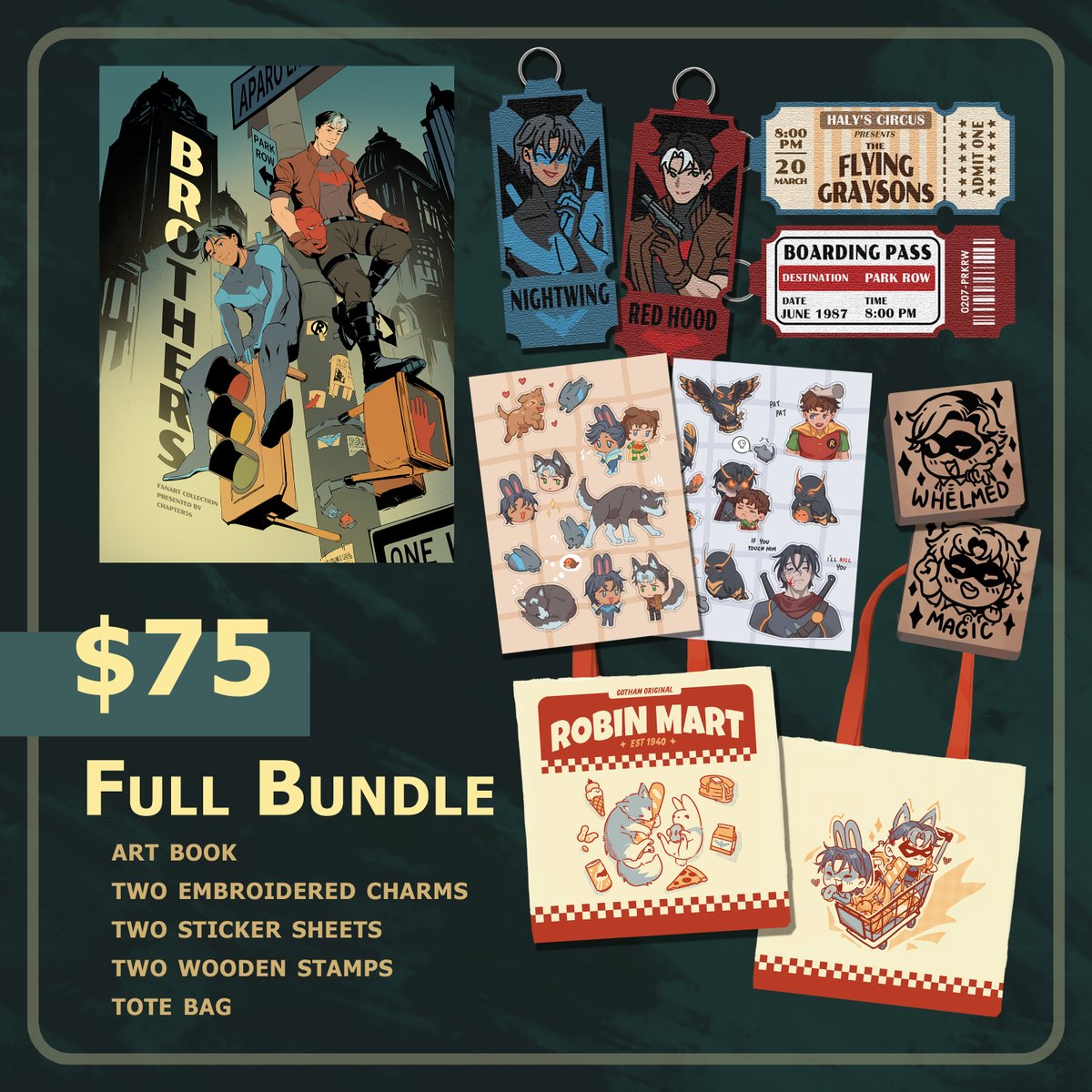 chapter_56's tweet image. 🌟PREORDERS OPEN!🌟

Brothers - a Jason Todd &amp;amp; Dick Grayson fanbook  

-B5 
-78p 
-Perfect bound with an embossed dust jacket 

🗓️Nov 1 - Nov 31
🛒chapter56.store

#dickgrayson #jasontodd