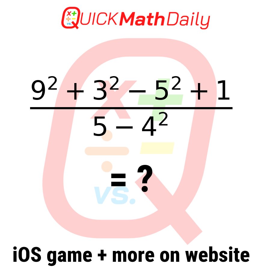 QuickMathDaily's tweet image. 🚀 Speed Round! Solve This Equation in Record Time‼️⏱️🧮
Drop Your Answer in the Comments! ⬇️
See more on QuickMathDaily.com 👀 ✅