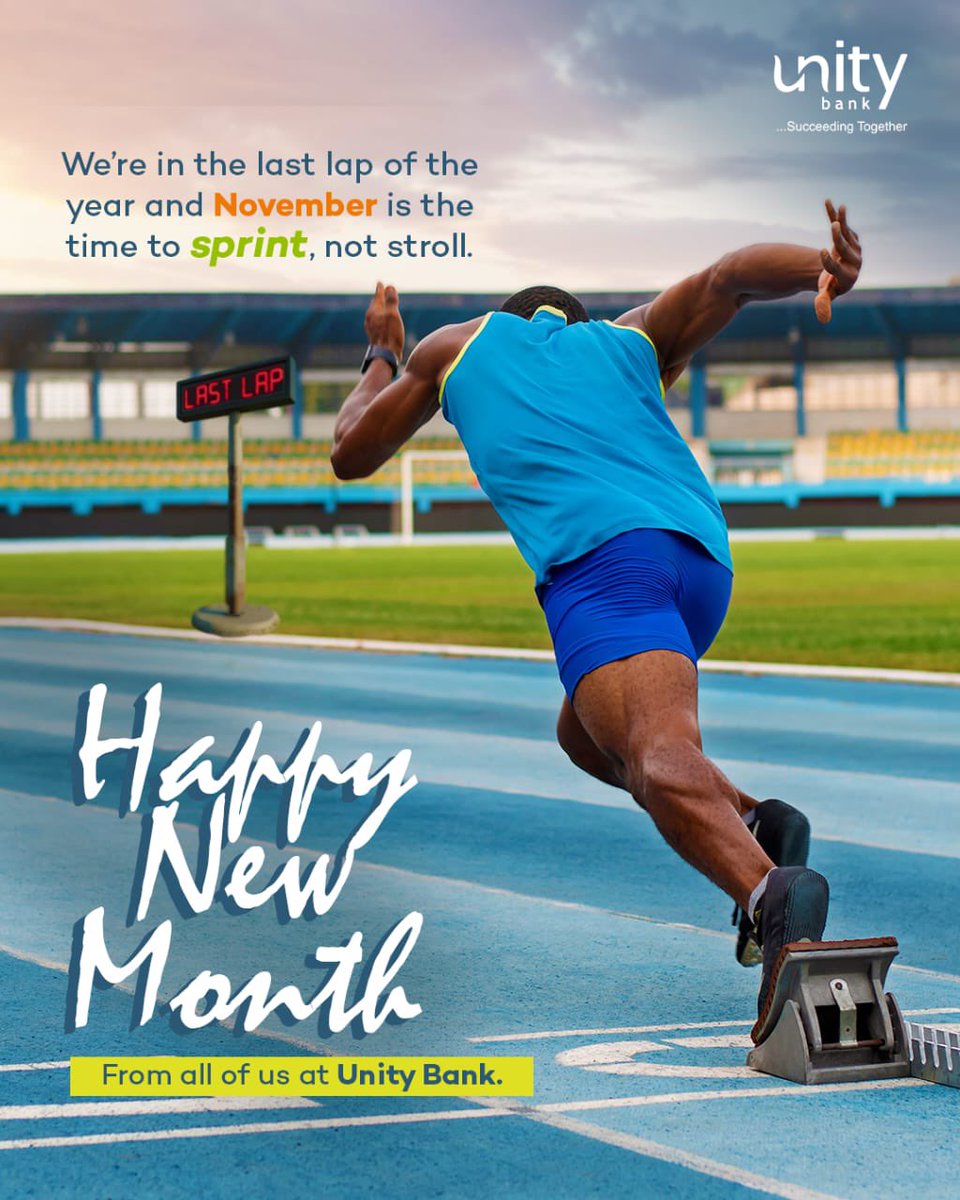 UnityBankPlc's tweet image. We’re in the final stretch of the year — every stride counts, every effort matters as we get closer to the finish line. 

Let’s make November a winning lap! ✨

Happy New Month from all of us at Unity Bank.💚

#November #SucceedingTogether