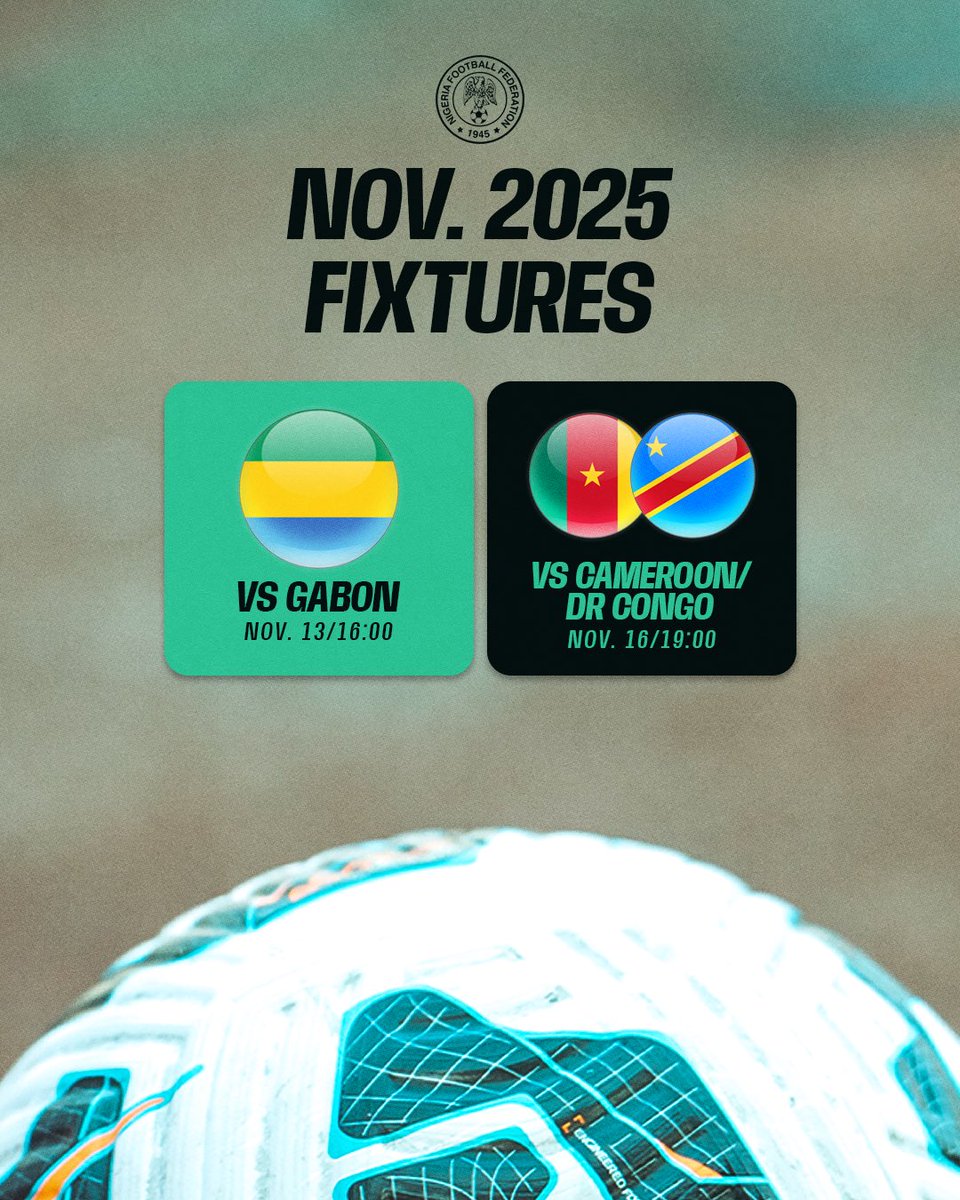 NGSuperEagles's tweet image. The 11th month of the year is here, big games ahead.
Let’s go, Super Eagles!
#SoarSuperEagles #Naija4TheWin