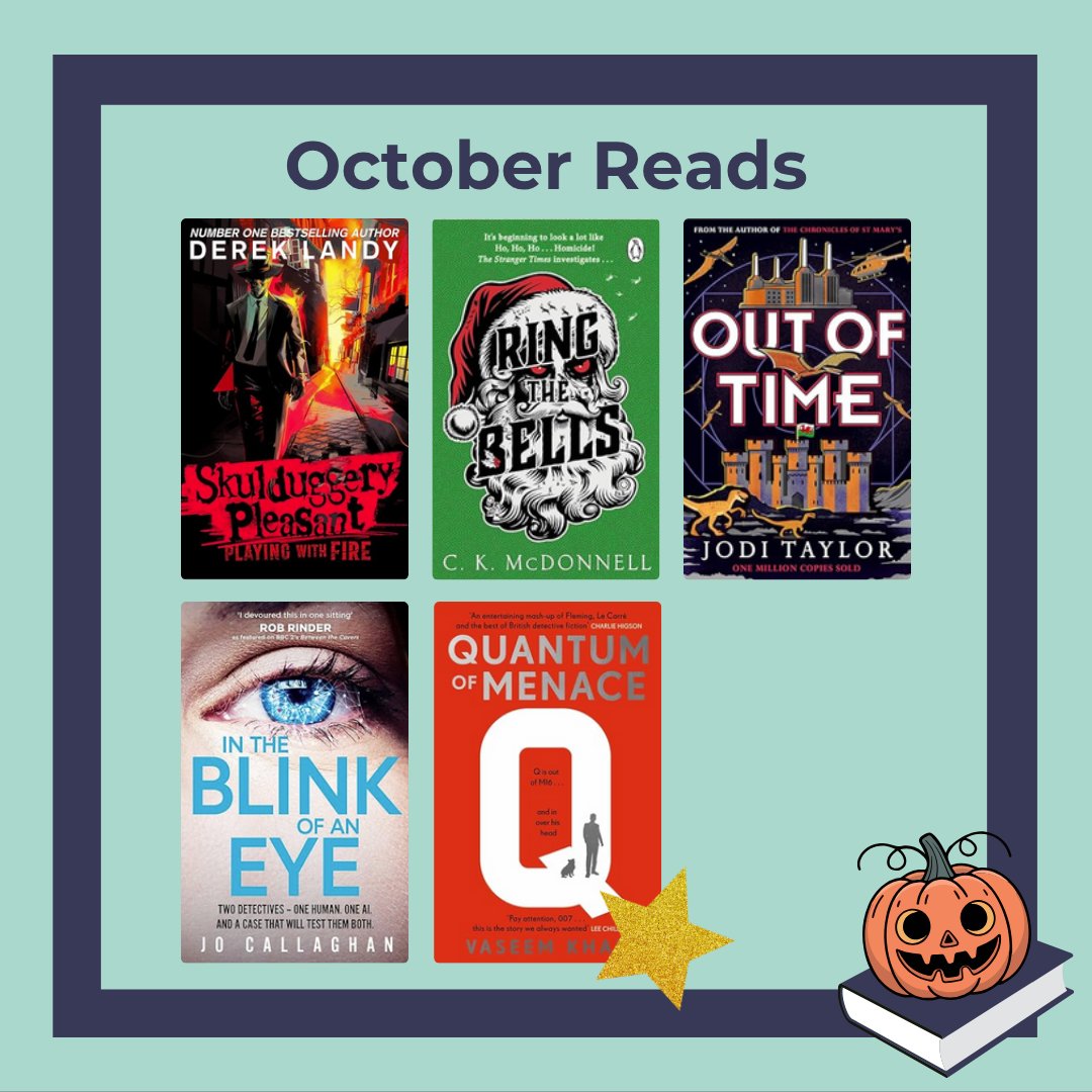 Here's my October reads! 

Just five this month, and my favourite was "Quantum of Menace" by Vaseem Khan. It's the first in a new series about Q (from the Bond / 007 universe) and it's a brilliant mystery!