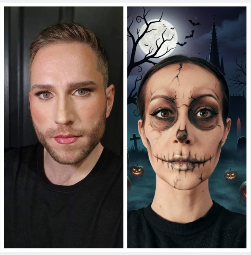 When my super talented wife isn't making us both look creepy for Halloween, she is an Award Winning Bridal MUA (make up artist)!

If you live in the UK and are looking for an MUA for a big day, give her a follow: <a href="/WildorchidMua/">WildorchidMUA</a> (mostly uses insta).