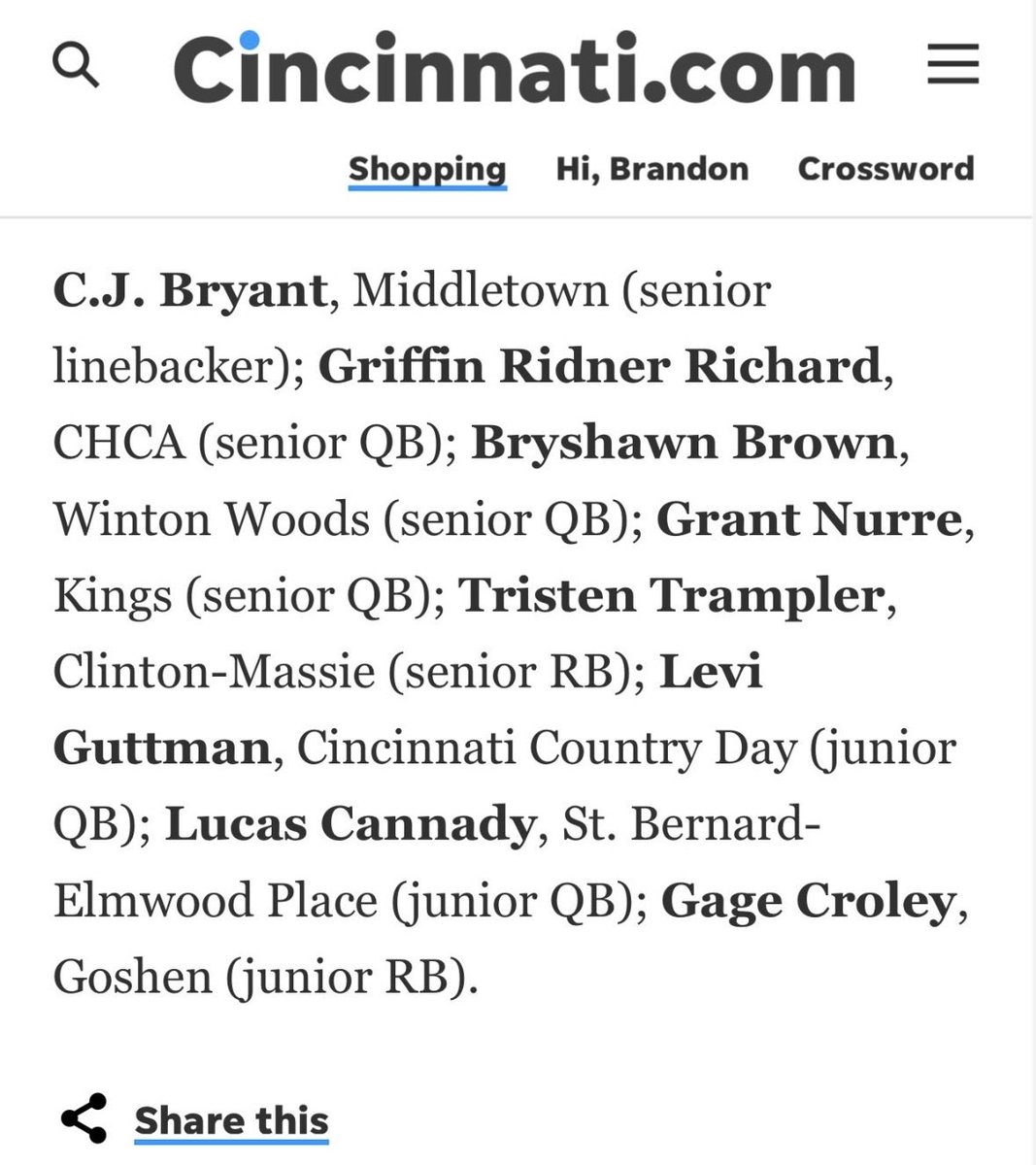Mr. Ohio Football Players Announced <a href="/JWeberSports/">James Weber</a> of the Cincinnati Enquirer <a href="/ENQSports/">Enquirer Sports</a> just put 6’3, 212LB, 2027 QB <a href="/Levi_Guttman/">Levi Guttmam</a> “On the Radar” for Ohio Mr. Football. 

#MrOhioFootball #CincyPreps <a href="/MaxPreps/">MaxPreps</a> #QBNation <a href="/Rivals/">Rivals</a> <a href="/Rivals_HS/">Rivals High School</a> <a href="/QBHitList/">QBHitList.com</a> #FridayNightLight