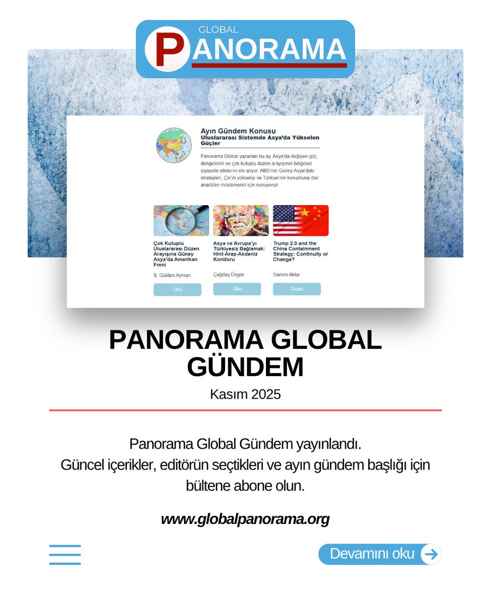 Panorama Global Gündem yayınlandı. 🌍

Ayın önemli konu başlıklarını ve güncel içerikleri inceleyin. 📝

📩 Bülteni okumak için: sh1.sendinblue.com/amiru1fnglpfe.…

🌐 Abone olmak için: globalpanorama.org

#panoramaglobal #bülten