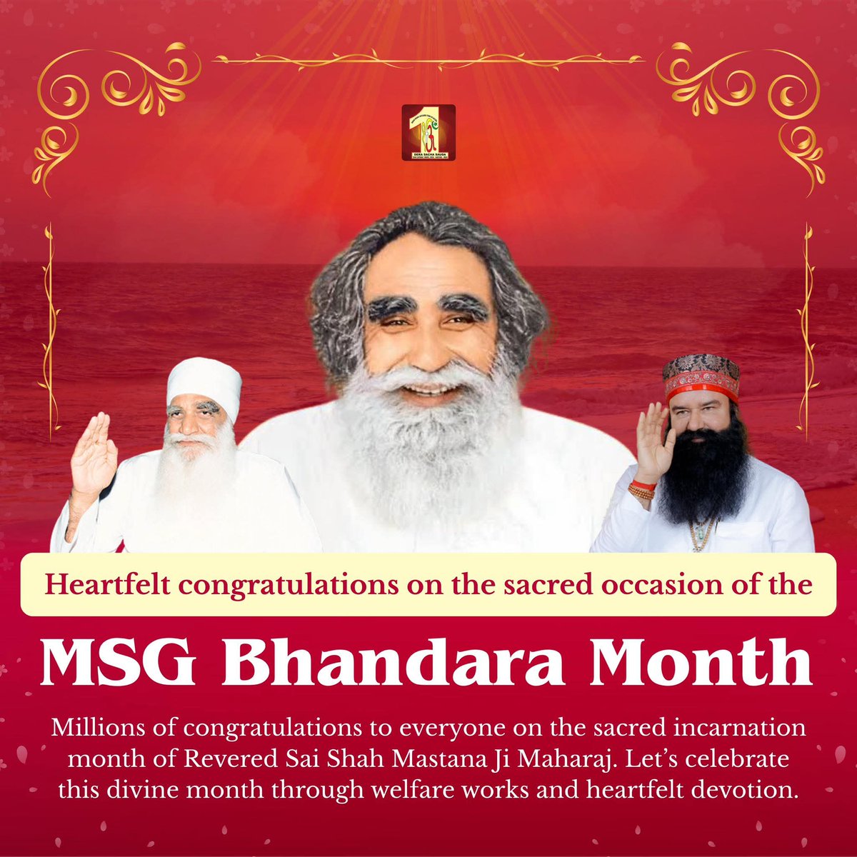 subhkaraninsan's tweet image. #SaintDrMSG
#जब मौज रज़ा में आई, सृष्टि सारी मुस्कुराई,
रूप नूरानी लेकर धरत पर आ गए मस्ताना साईं।
वाली दो जहान, डेरा सच्चा सौदा के संस्थापक, बेपरवाह शाह मस्ताना जी महाराज के पावन अवतार माह की अनंत शुभकामनाएं।
MSG भंडारा माह मुबारक हो।