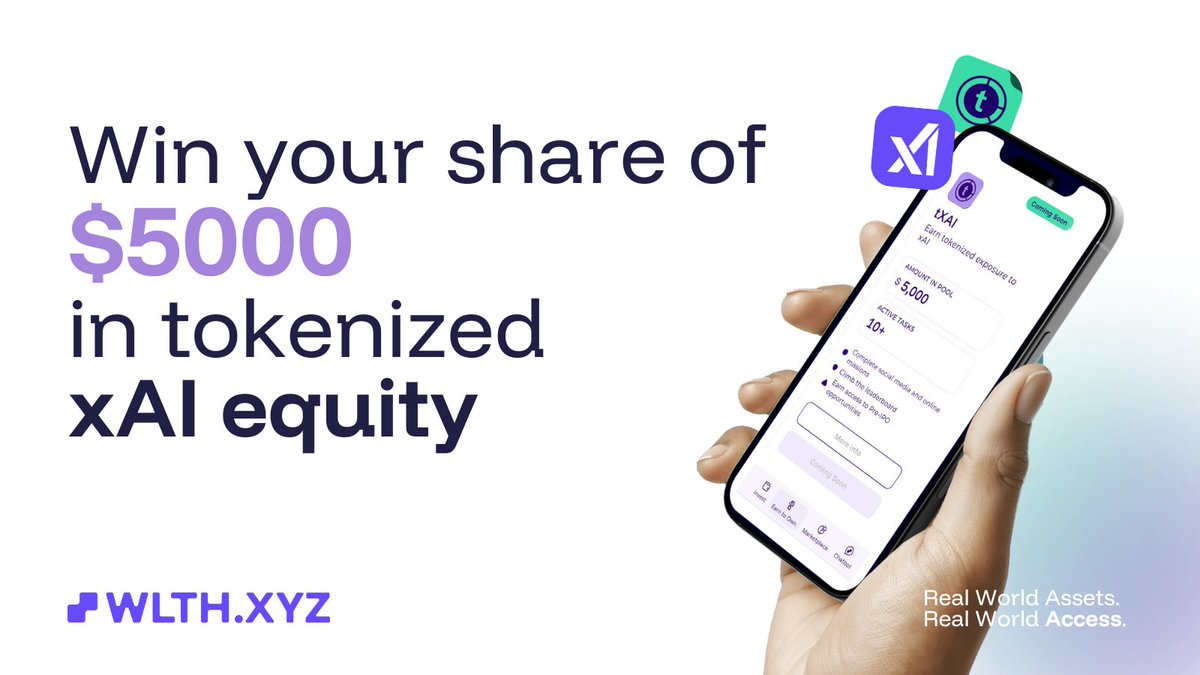 EarnToOwn's tweet image. Complete missions. Earn XP. Climb the leaderboard.
Join Earn to Own and earn your share of $5,000 in tokenized xAI equity now.
How much XP will you stack? 🎯