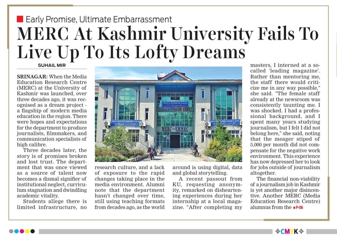 GMKashmir's tweet image. Early promise, ultimate embarrassment: #MERC at KU fails to live up to its lofty dreams

Reports: @kashmiruksuhail 

dailygoodmorningkashmir.com/early-promise-…