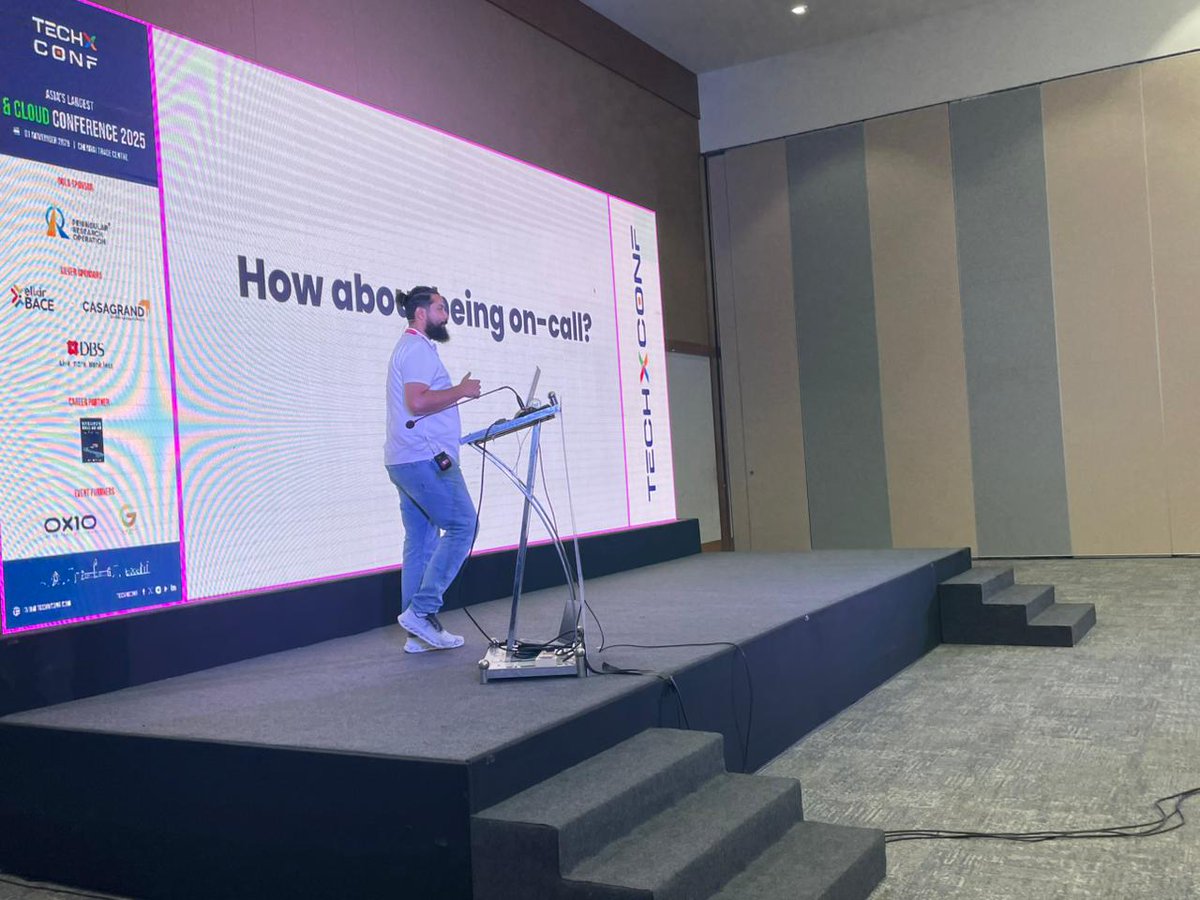 TechXConf's tweet image. 🚀 Live at TechXConf 2025!

In Track 3, Prateek Mandloi is presenting:

🎯 “Reduce On-Call Fatigue and Improve Incident Response Times with Atlassian AIOps.”

Learn how AIOps can streamline incident management, reduce stress on on-call teams, and accelerate response times —…