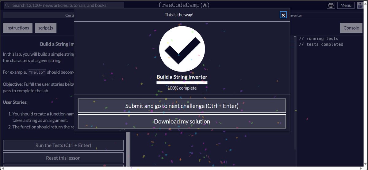 rishavkr07's tweet image. 🔄 Just built a String Inverter in JavaScript!
“hello” → “olleh” 😎
💡 Used a simple function to flip any word backward.
Thanks @freeCodeCamp for another cool lab 🙌
#JavaScript #CodingJourney #freeCodeCamp