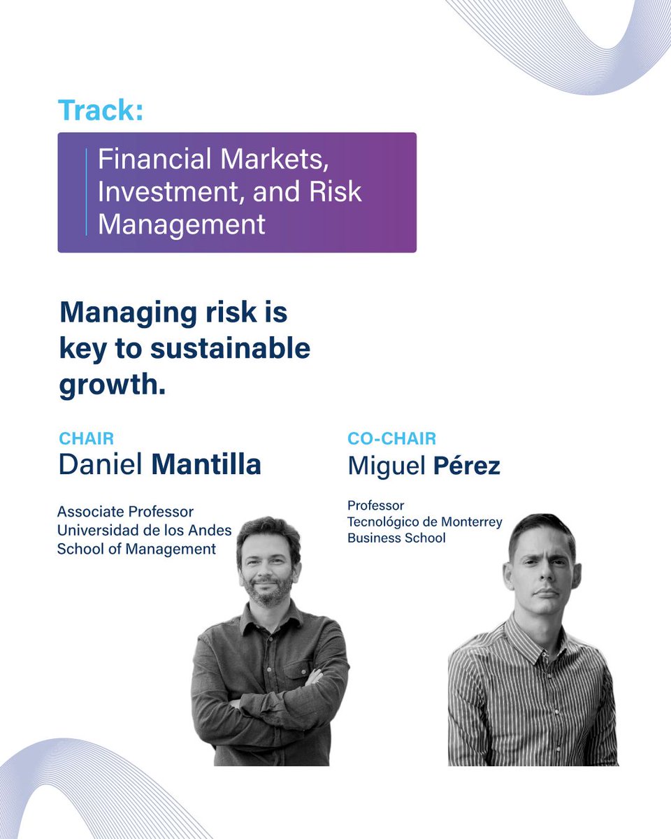 BALASorg's tweet image. 📉 #FinancialMarkets, #Investment &amp;amp; #RiskManagement – #BALAS2026
Managing risk is key to sustainable growth.
Join us in Bogotá (🇨🇴 @AdmonUniandes) to discuss how #LatinAmerica’s markets balance risk, innovation, and long-term value creation.
🔗 balas.org/tracks2026
#Finance