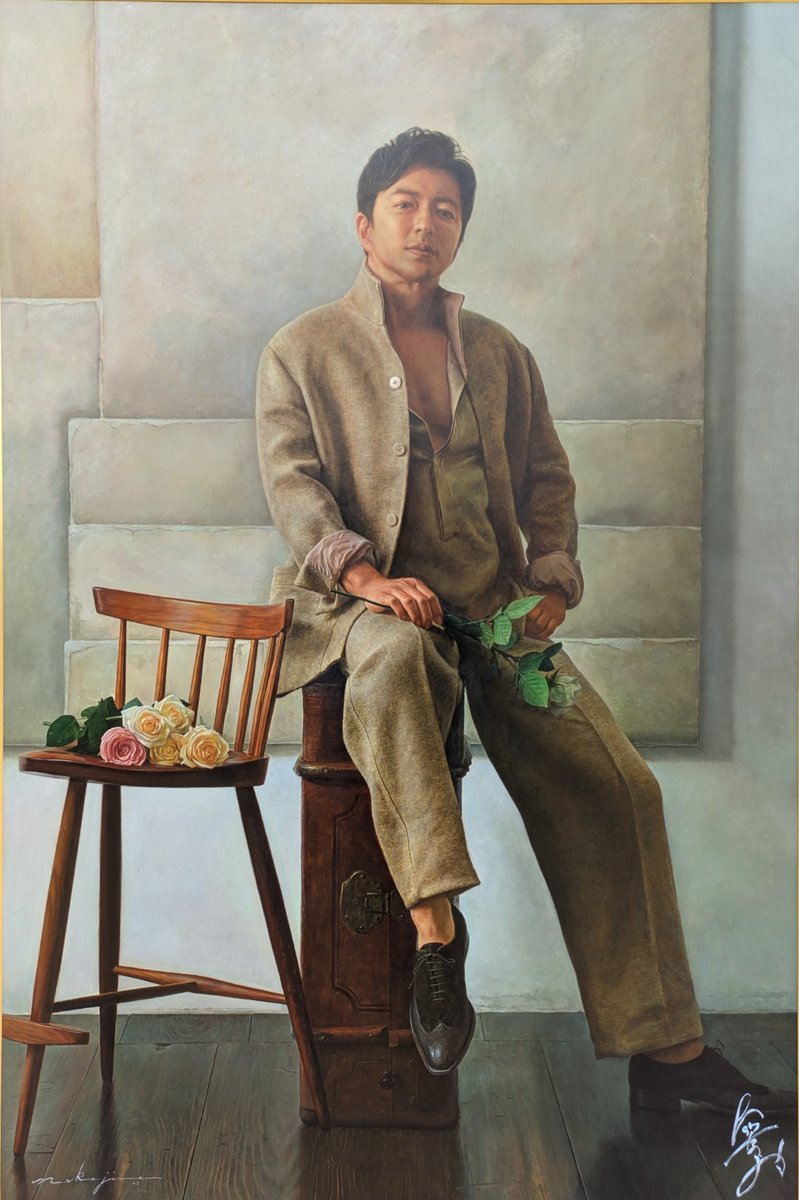 mash0510's tweet photo. 日展行ってきました。中島健太氏の作品、多分男性を描いたのは初めてじゃないかな？素晴らしい作品でした。あと山本大貴氏の作品は以前白日会に出品した「ある晴れた日」とほぼ同じですね。でもすごい。引き込まれる。その他、素晴らしい作品が多数ありました。 https://t.co/snnSY0LQzu