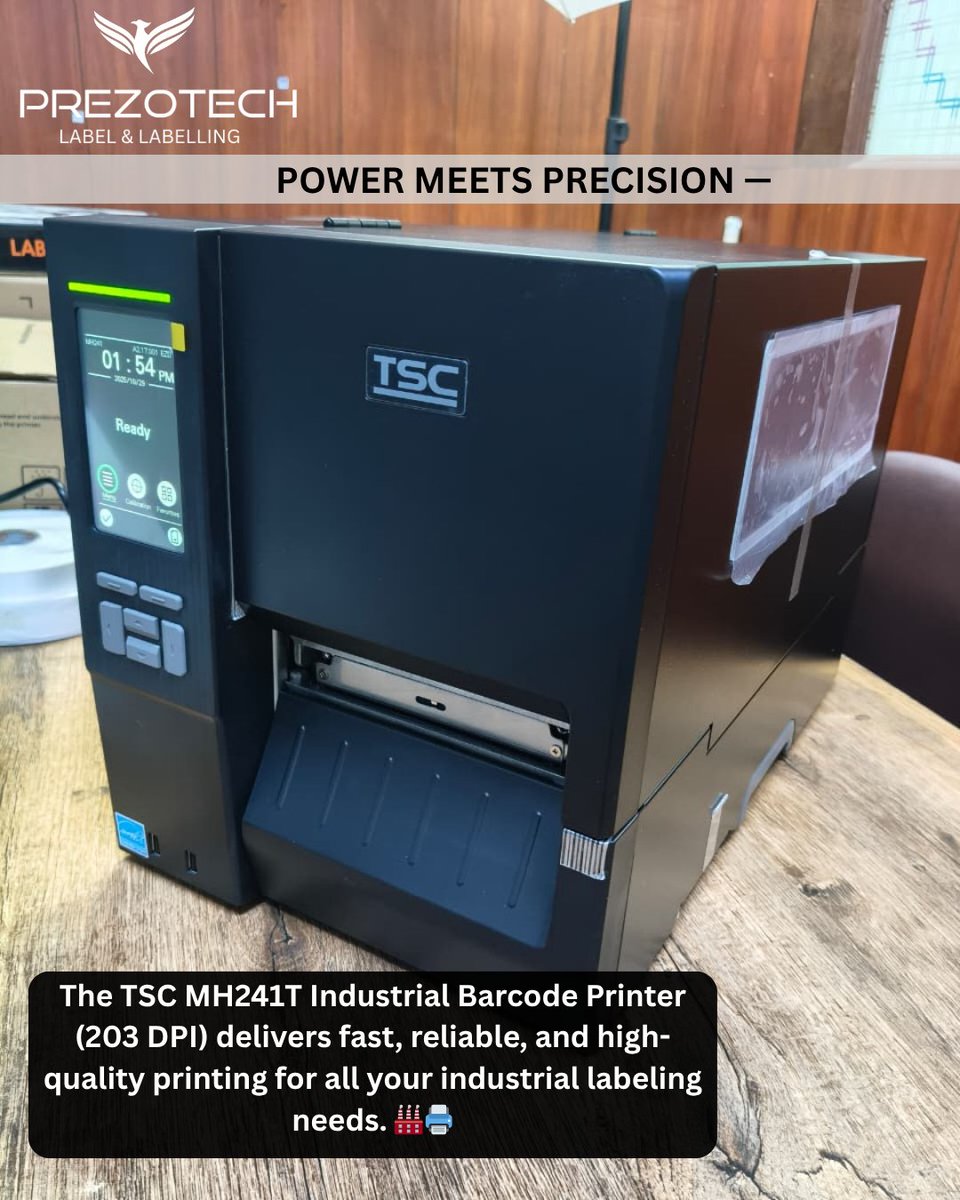 prezotechsol's tweet image. Power meets precision ⚙️ — The TSC MH241T (203 DPI) delivers fast, reliable, and high-quality barcode printing! 🏭🖨️

#Prezotech #TSCMH241T #BarcodePrinter #LabelSolutions #IndustrialPrinting #AIDC