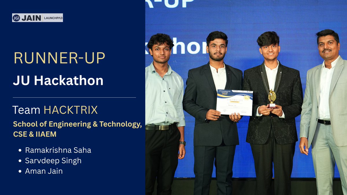 JainLaunchpad's tweet image. JU HACKATHON 🏆
💻 Congratulations to the coders who coded through the night and conquered the challenge!