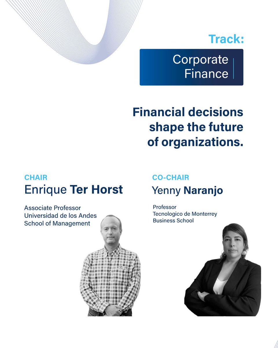 BALASorg's tweet image. 💰#CorporateFinance – #BALAS2026
Financial strategy drives growth, competitiveness, and long-term success.
Join us in Bogotá (🇨🇴 @AdmonUniandes) to discuss how #LatinAmerica’s firms optimize capital, investment, and funding decisions.
🔗 balas.org/tracks2026
#FinancialStrategy