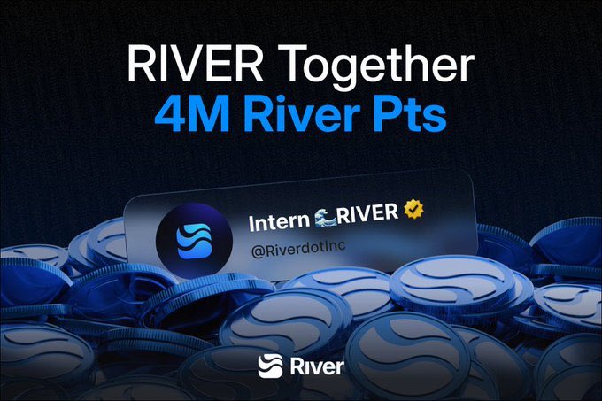 周末愉快，家人们。

<a href="/RiverdotInc/">River</a> 积分现在Claim开放了。
每个人都能领取自己的RiverPts，
能换成$RIVER，也能继续质押去赚更多。

而且现在的参与用户已经超过9W了，此时不卷何时卷。

<a href="/RiverdotInc/">River</a> 

$River #satUSD #RiverPts #river4fun