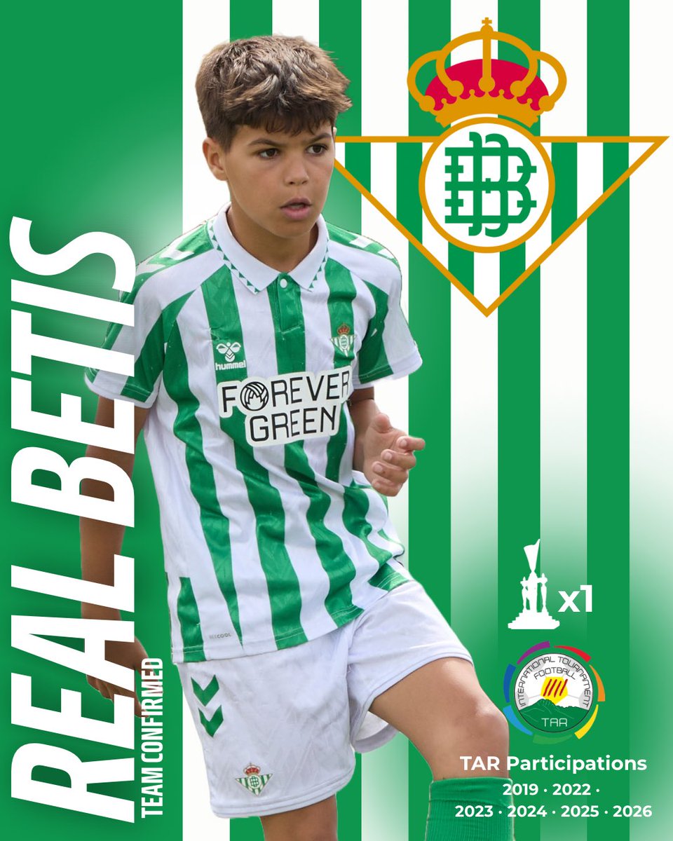 ¡𝘜𝘯 𝘤𝘢𝘮𝘱𝘦𝘰́𝘯 𝘦𝘴𝘵𝘢́ 𝘥𝘦 𝘷𝘶𝘦𝘭𝘵𝘢! 🟢⚪️

El Real Betis regresa para disputar su 6ª participación en el TAR 2026.
Campeones de una edición, el conjunto verdiblanco vuelve con el espíritu de siempre: luchar hasta el final y dejarse el alma en cada partido.

#TAR2026