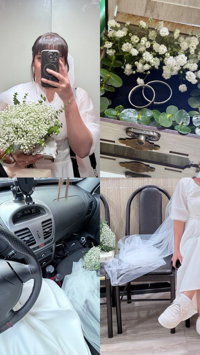 about_nafise's tweet image. ۸ صبح لباسی که مامانم دوخته بود رو پوشیدم،
شیتان پیتان کردم
و رفتیم محضر بعله ها رو گفتیم.
بعد یکی از ماشینا رو پاپیون زدیم و زدیم به جاده. 
بعد رفتیم دم خونه رفیقامون و دونه دونه سوپرایزشون کردیم،
بعدشم دسته‌جمعی رفتیم کافه و شهربازی
و تا پاسی از شب در خیابان‌ها قر دادیم :)