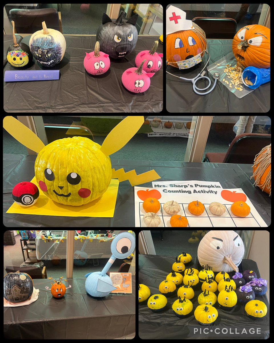 🎃 Pumpkin decorating contests at Two Springs! 1st place went to Mrs. <a href="/WeaversWildcats/">Sage Weaver</a> for her amazing Pikachu pumpkin! 💛 #TSwildcats1 #bpsne