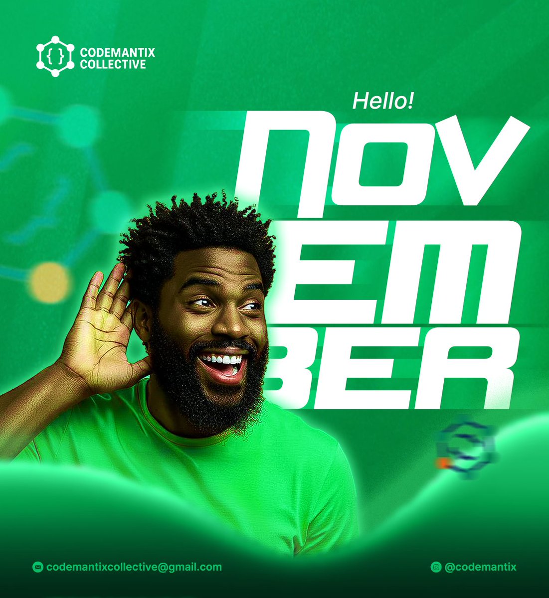 codemantix's tweet image. Hello, November
Fresh ideas. New code. Bigger dreams.
At Codemantix Collective, we’re not just building tech, we’re building possibilities.
So tell us,
What are you building or dreaming of this month? 👇
#Code #Tech #November #fypviraltwitter