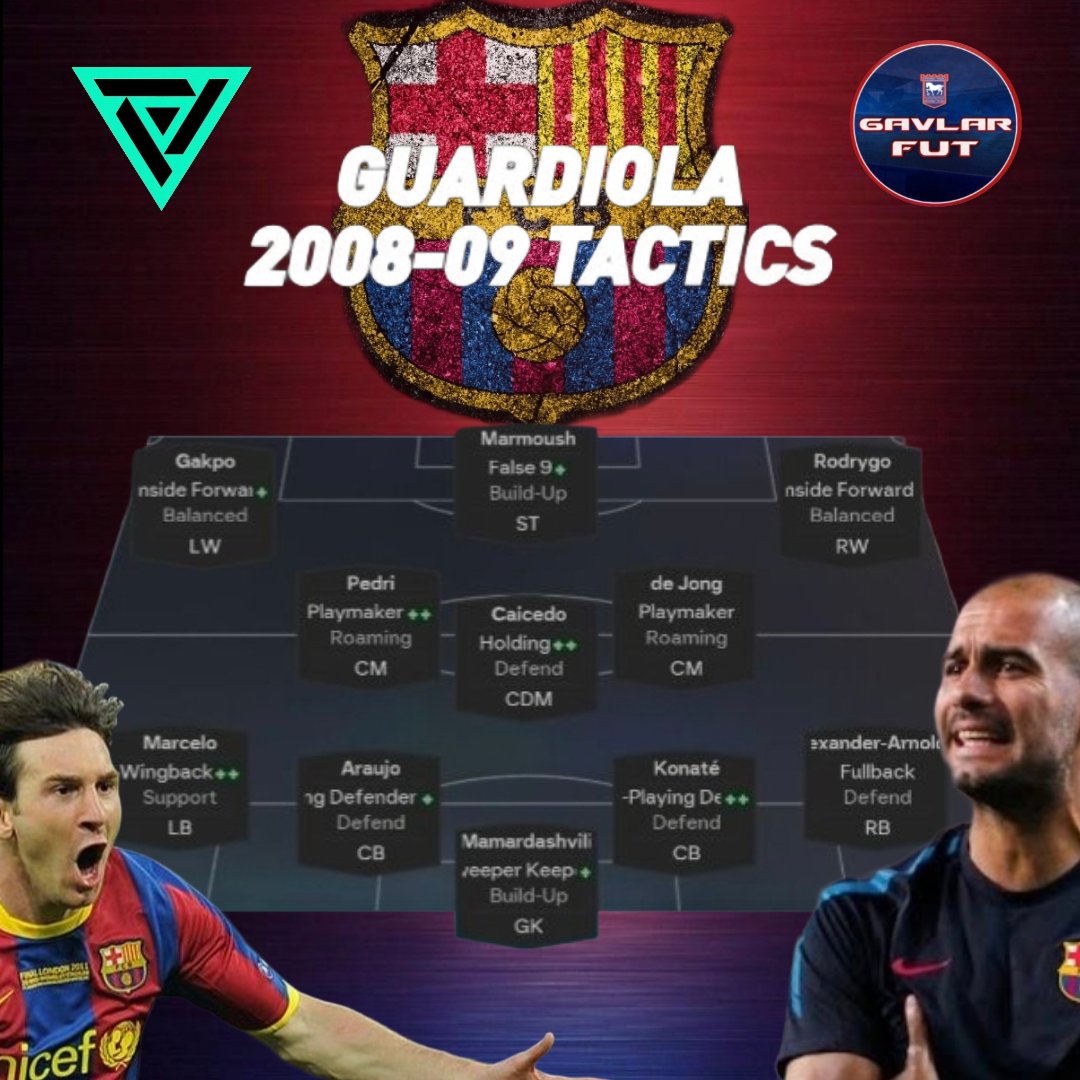 Gavlar_FUT's tweet image. 🔥 Guardiolas 08/09 433(2) 🔥

⚙️Tactic code:- RBqxwhsd9te1

🧱 Built from the foundations of Peps 08/09 Barca&apos;s treble winning,Season

🛠Re-creating the Tiki-Taka Era

💪Midfield domination 
🔁High press ball retention 
🪄False 9 Mayhem
💉Double Playmaker 

❤️&amp;amp;🔁

Thread 🧵 ⬇️