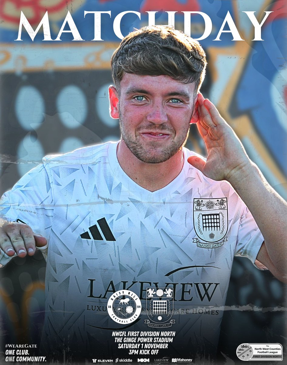 𝐌𝐚𝐭𝐜𝐡𝐝𝐚𝐲 💪

🆚 <a href="/OfficialDHFC/">Daisy Hill FC</a> 
🏆 NWCFL First Division North
🏟️ The Ginge Power Stadium
📍 BL5 2EB
⏰ 3pm Kick Off
🎫 Adults £6 • Concessions £3 

🤍 #WeAreGate | #OneClub