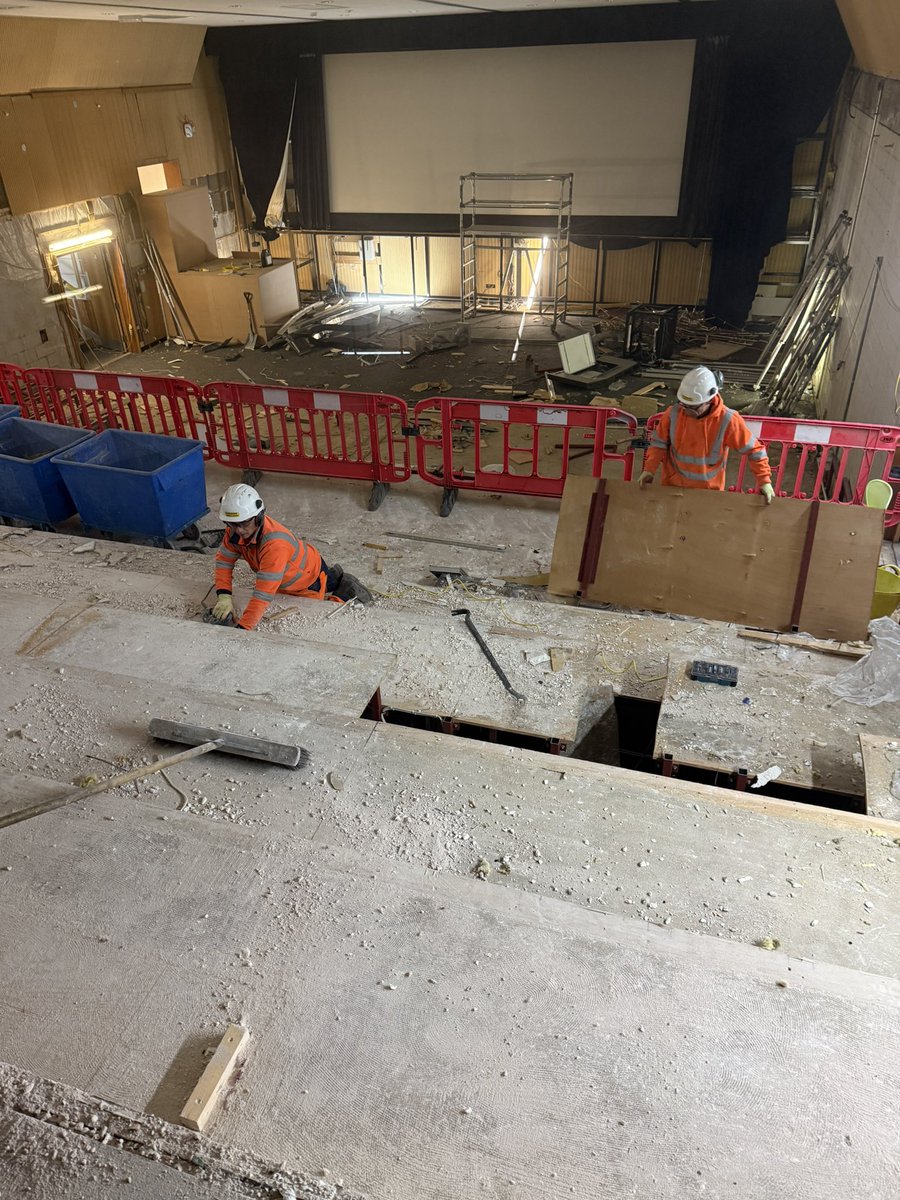 Our team busy with internal strip out work at the former Trinity House School in Hull for our Client Geo. Houlton &amp; Sons Ltd. These shots detail our work in removing the old lecture theatre on the ground floor. #demolition