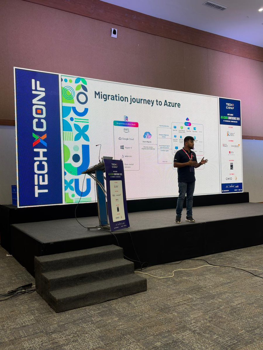 TechXConf's tweet image. 🚀 Live at TechXConf 2025!

In Track 4, Abdul Rasheed Feroz Khan is presenting:

🎯 “Migration as a Profit Engine: Unlocking Partner Growth with Azure.”

Learn how cloud migration can become a strategic growth driver, enabling partners to unlock new revenue streams and accelerate…