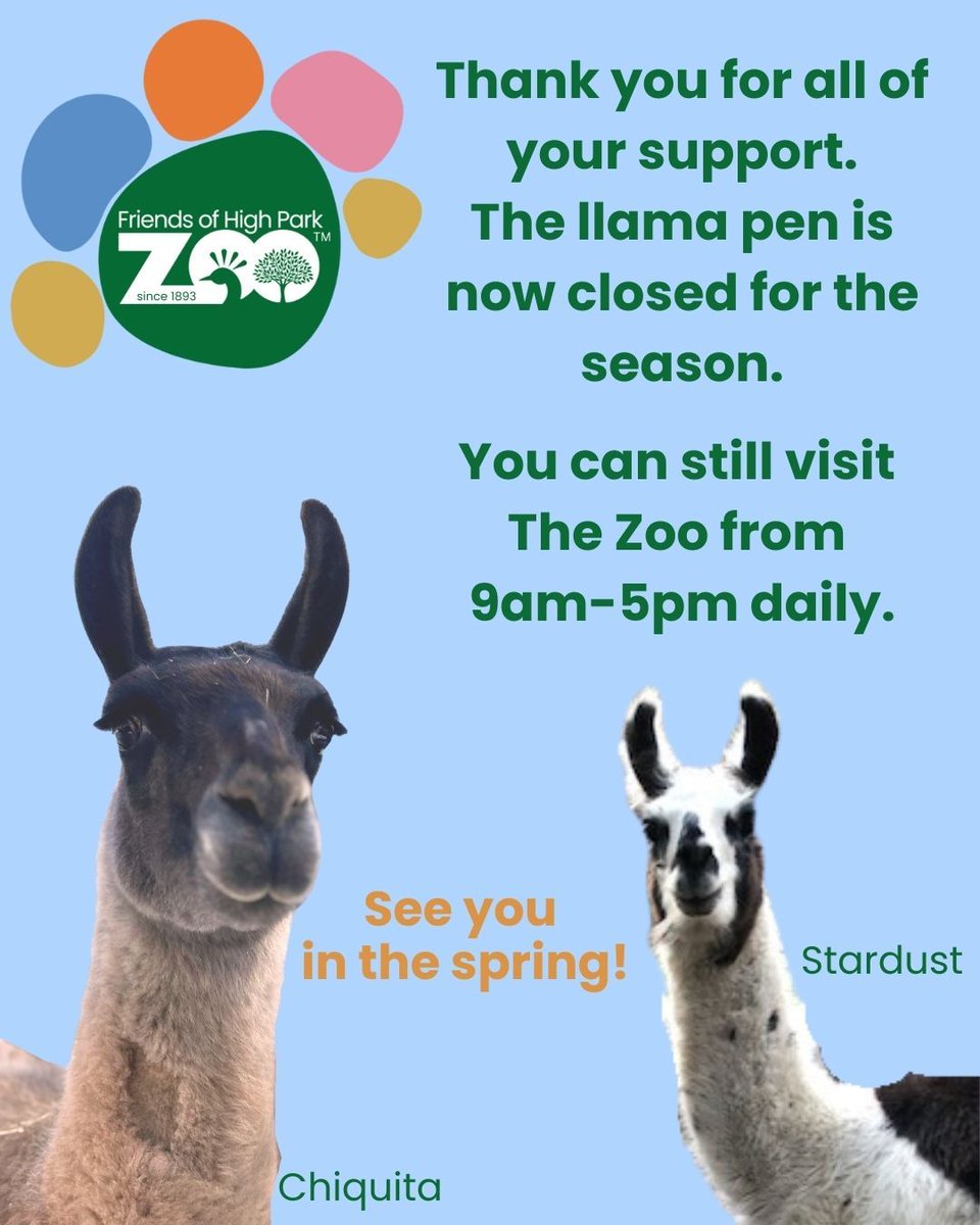 See you next spring!

#LlamaPen #HighParkZoo #HighPark