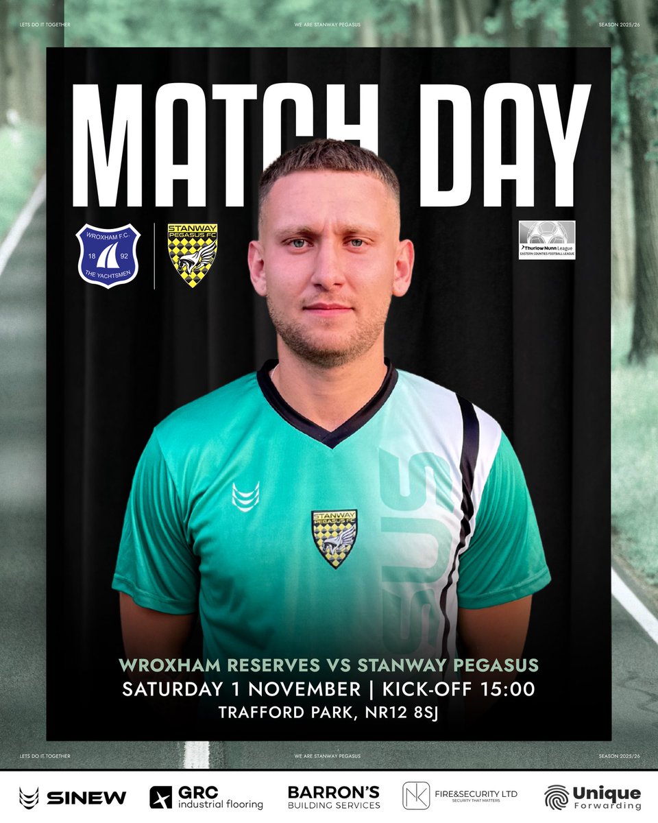 It’s Match Day!⤵️

🆚Wroxham Reserves
⏰3pm Kick-Off
📍Ginger Pickle Arena, NR12 8SJ
🎟️£6 Adults | £5 Concessions
🍔🍺Food &amp; Drink Available

Safe travels to all Pegasus fans making the trip.

#UTSP 🟢🦅