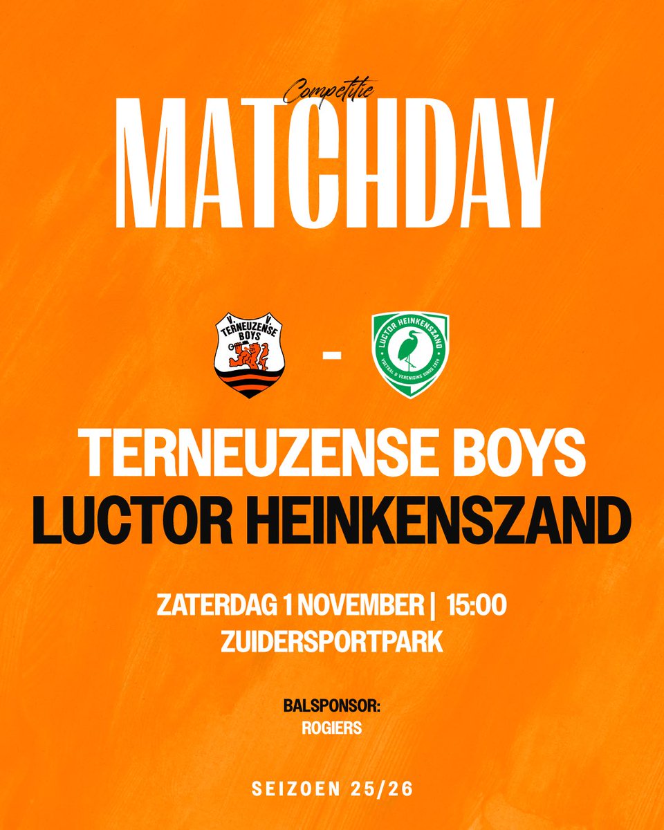 𝗖𝗢𝗠𝗣𝗘𝗧𝗜𝗧𝗜𝗘𝗪𝗘𝗗𝗦𝗧𝗥𝗜𝗝𝗗 𝟲/𝟮𝟮
Vandaag staat er een thuiswedstrijd tegen Luctor Heinkenszand op het programma. We gaan er alles aan doen om de drie punten hier te houden! 
Zien we jou om 15:00? En oja, direct na de wedstrijd volgt er een feestavond in de kantine!