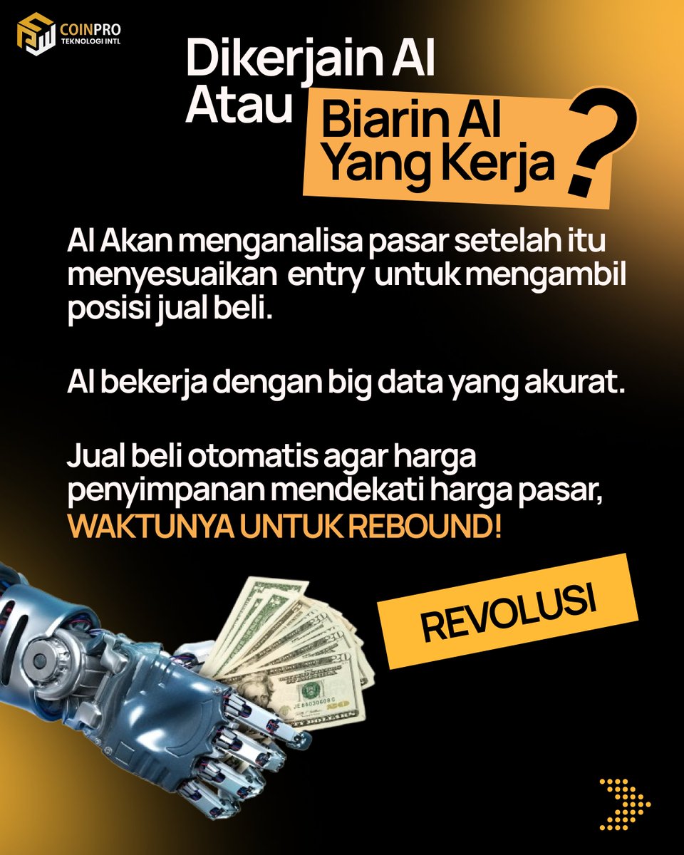 coinpro_id's tweet image. 💡 Biar AI yang kerja, kamu tinggal nikmati hasilnya!
Trading otomatis, analisis cepat, dan strategi akurat bareng AI CoinPro x KeepBit 🤖📈
Saatnya trading cerdas, bukan keras! 🚀
#Hashtag:
#CoinPro #KeepBit #AITrading #TradingCerdas #CryptoIndonesia #AutoProfit #SmartTrading