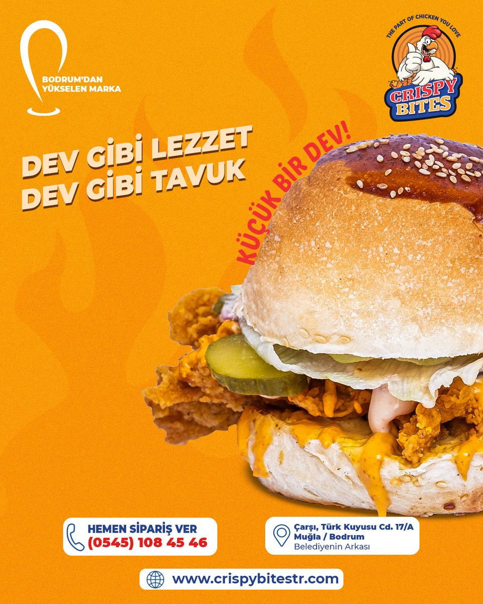 crispybitestr's tweet photo. Kendisi gibi lezzeti de DEV bir hamburger 🍔🍗
Hemen siparişini ver doyasıya ye 😉

📞0545 108 45 46

📍Çarşı mah. Türkkuyusu Cad. 17/A 

#bodrum #bodrumyemek #bodrumçıtırtavuk #crispybitesbodrum #chickenbodrum https://t.co/i8Gi2eD2gf