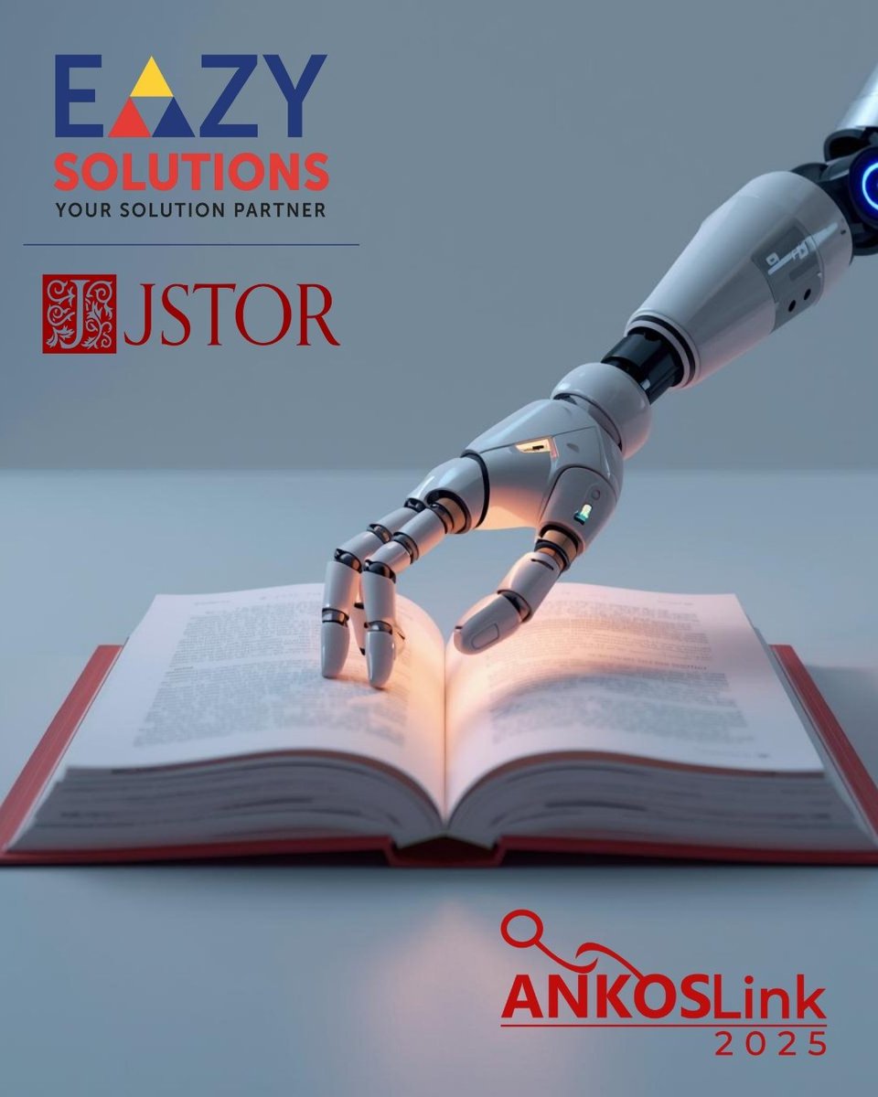EaZy Solutions olarak #ANKOSLink2025’teyiz!

📍 E2 Standı | 4–6 Kasım | Ankara, Cumhurbaşkanlığı Millet Kütüphanesi

Gelin, Kütüphane 5.0’ı birlikte konuşalım!
#EaZySolutions #DijitalDönüşüm #LibraryTech