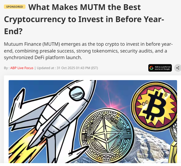 web3_future_'s tweet image. What Makes MUTM the Best Cryptocurrency to Invest in Before Year-End?

Mutuum Finance (MUTM) emerges as the top crypto to invest in before year-end 

#Bitcoin #BTC #Web3 #Blockchain #Crypto #Solana #BinanceWallet #DecentralizedAI #Web3Future #cryptocurrency #CryptoMarket #PDPD