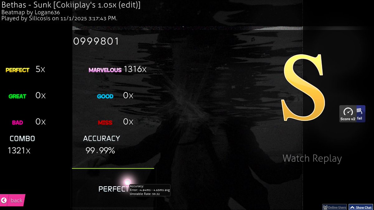 WHAT THE FUCK
210BPM
jumpstream 4DMWC3 Quarterfinals
999.8K

59UR.

-+4.745ms avg hit error
5 perfects.

Five.
you can literally count that on your fingers