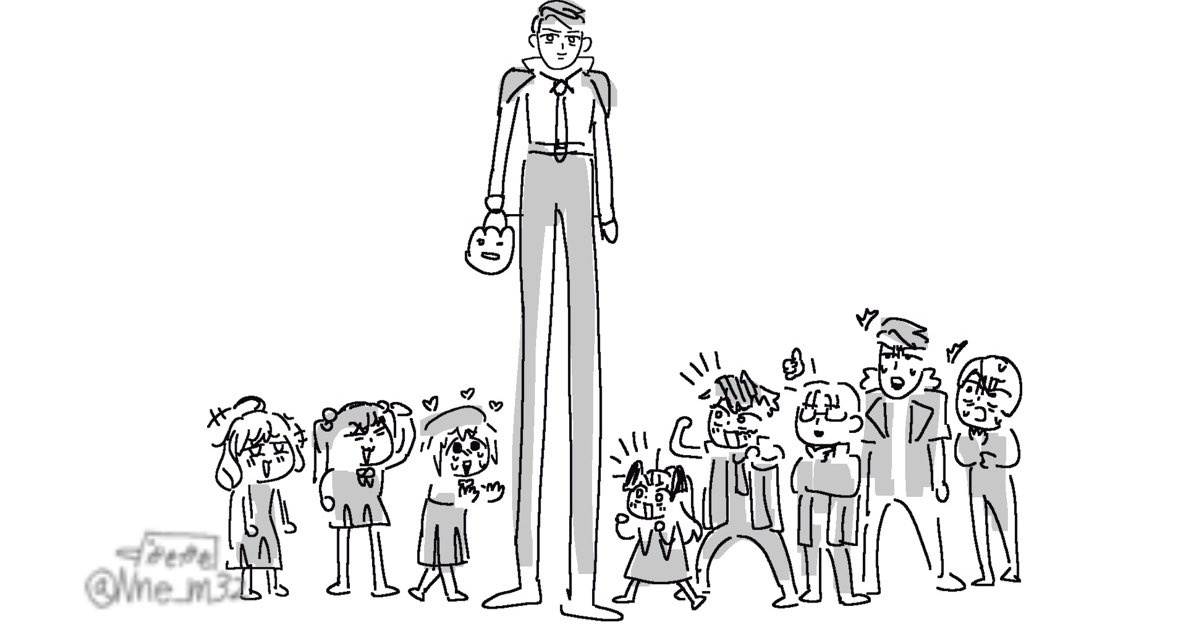 Nne_m32's tweet image. 昨日アップした絵、足長すぎたかもしれない…