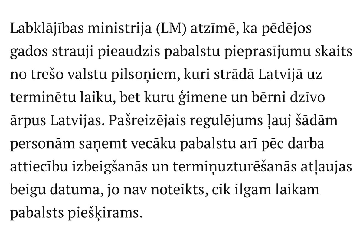 Tas ir pilnīgs VĀJPRĀTS. Un neviens to pat nav pamanījis. <a href="/EvikaSilina/">Evika Siliņa 🇱🇻🇺🇦</a> aizstambulējusies, tai vienalga, ka katrs čurka var pumpēt no Latvijas prom sociālā budžeta līdzekļus savam bērnu baram kaut kur Pakistānā. Pat pēc tam, kad vairs oficiāli Latvijā nestrādā.