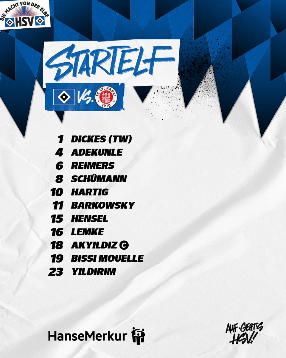 Unsere #U19-Aufstellung für das Stadtderby gegen den FC St. Pauli. ⚔️ 

📺 Ab 12 Uhr den Livestream einschalten: hsv.link/U19-Live-Pauli 👈

#nurderHSV #HSVYoungTalents