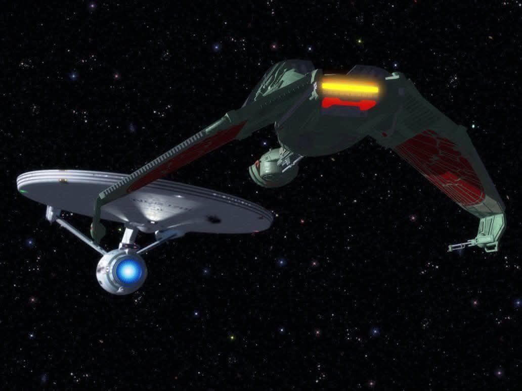 startrek_ships's tweet image. #ConstitutionClass &amp;amp; Klingon Bird-of-Prey #BrelClass 

#StarTrek
