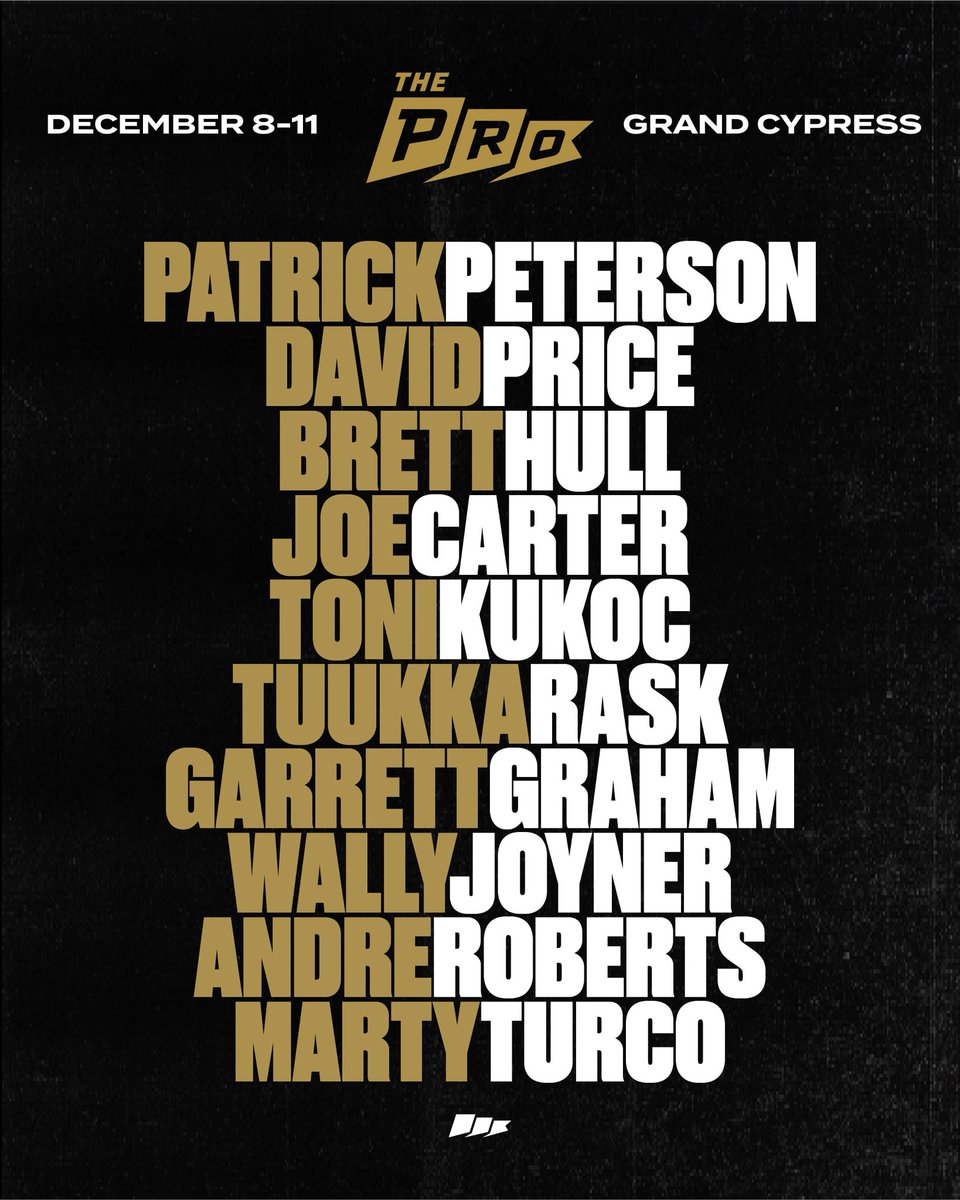 Another round of all-stars joins the field.
December 8–11 | Grand Cypress
The countdown to The PRO continues.
#ThePRO #MajorPlayersDifferentLeague