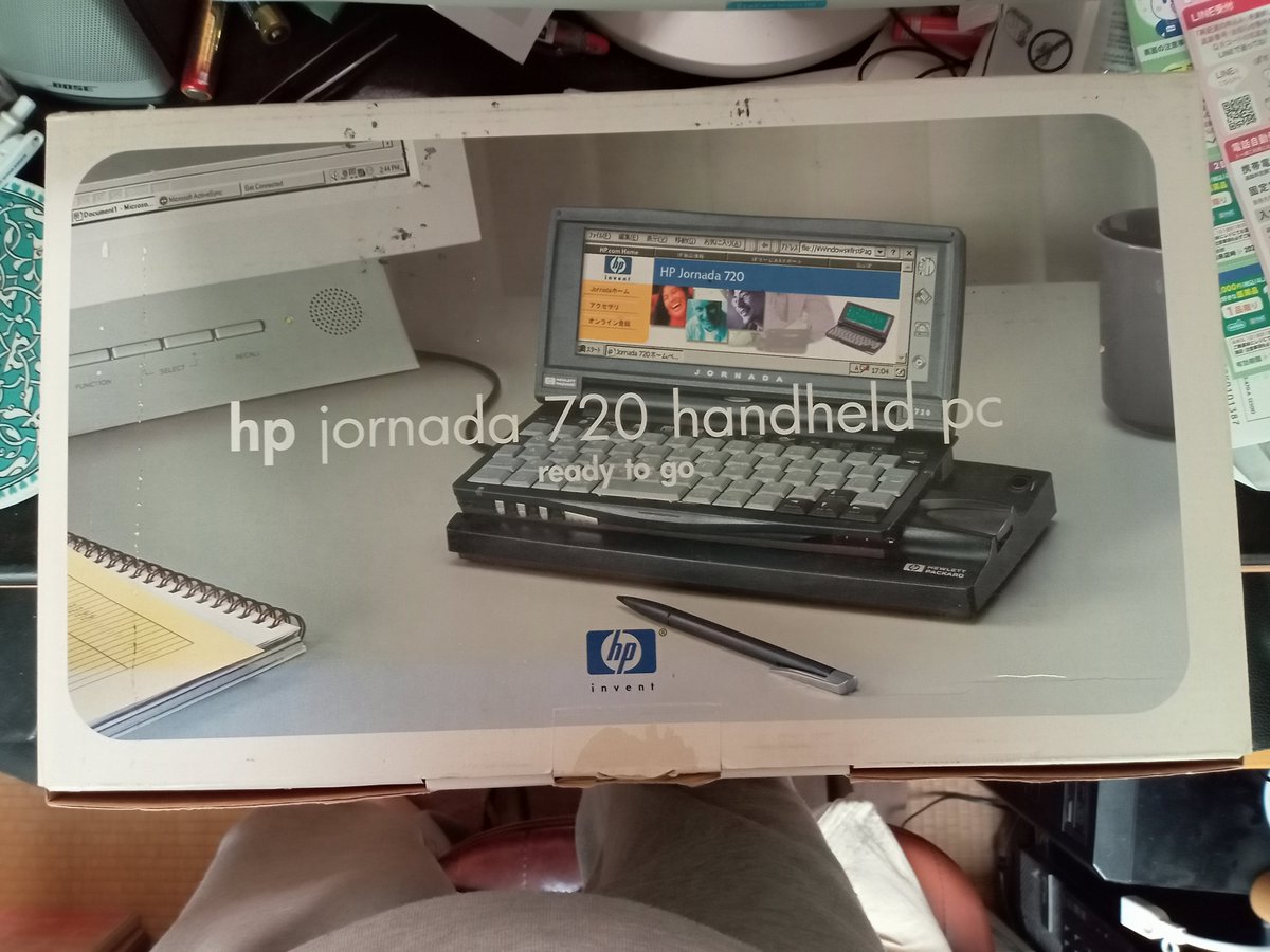 totomn's tweet image. Jornada720、箱入りでございます。
1号機が自分の不注意で液晶破損してしまったので2号機の登場です。
#WindowsCE #Jornada720