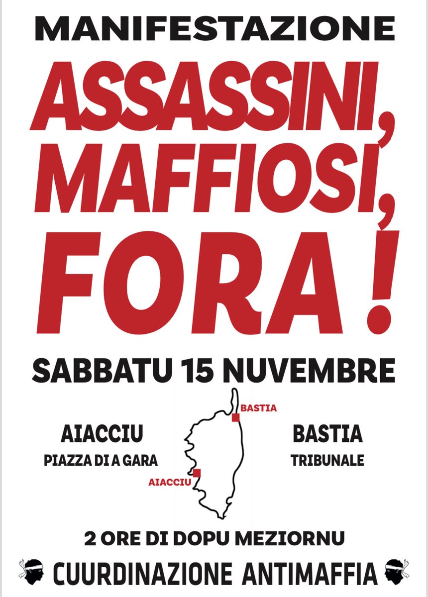 15 Nuvembre prossimu

In AIACCIU 
In BASTIA