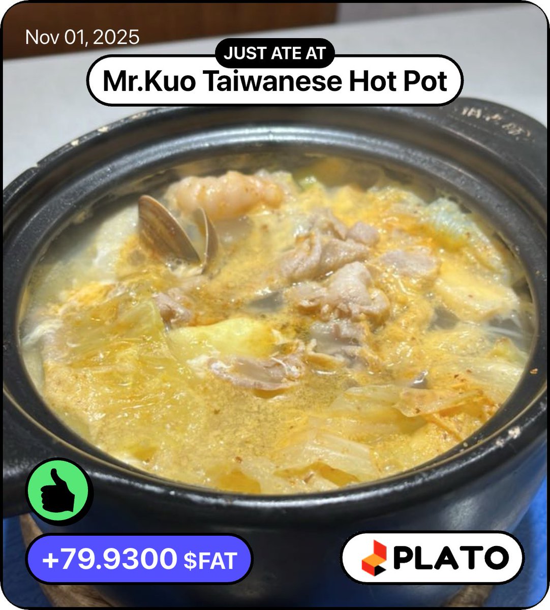 ohoh010's tweet photo. Just earned FAT with @plato2earn! You can too. Use my referral https://t.co/MHhILHmfyV and earn 100 FAT. https://t.co/ZgcpzIBWUm