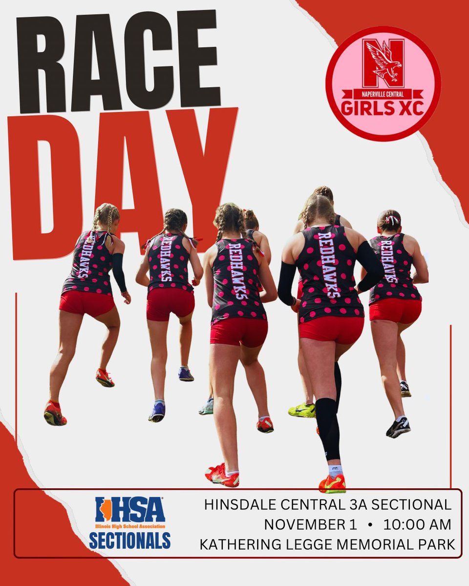 🏆IHSA 3A Sectional Meet • Hinsdale Central
📍Katherine Legge Memorial Park
🕙 Race starts at 10:00 AM 
🔗 Live results: live.raceresultsplus.com/meets/58944 

🔴⚪️Let’s go Redhawks!🔴⚫️