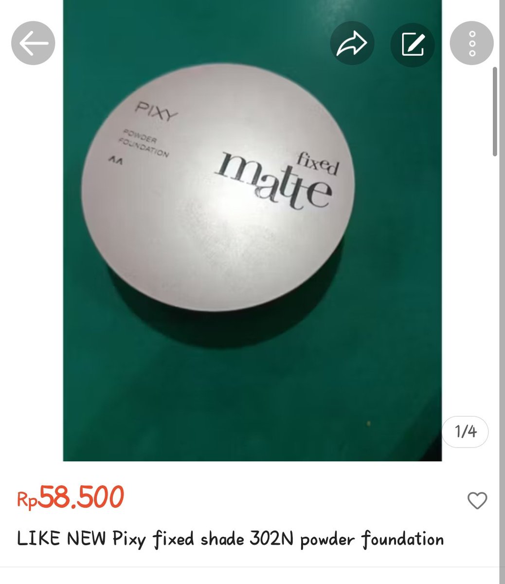 Wts guys pixy powder foundation
Aku jual karena salah shade, baru pake sekali aja. Inc adm yaa

s.shopee.co.id/6psXySiOQr