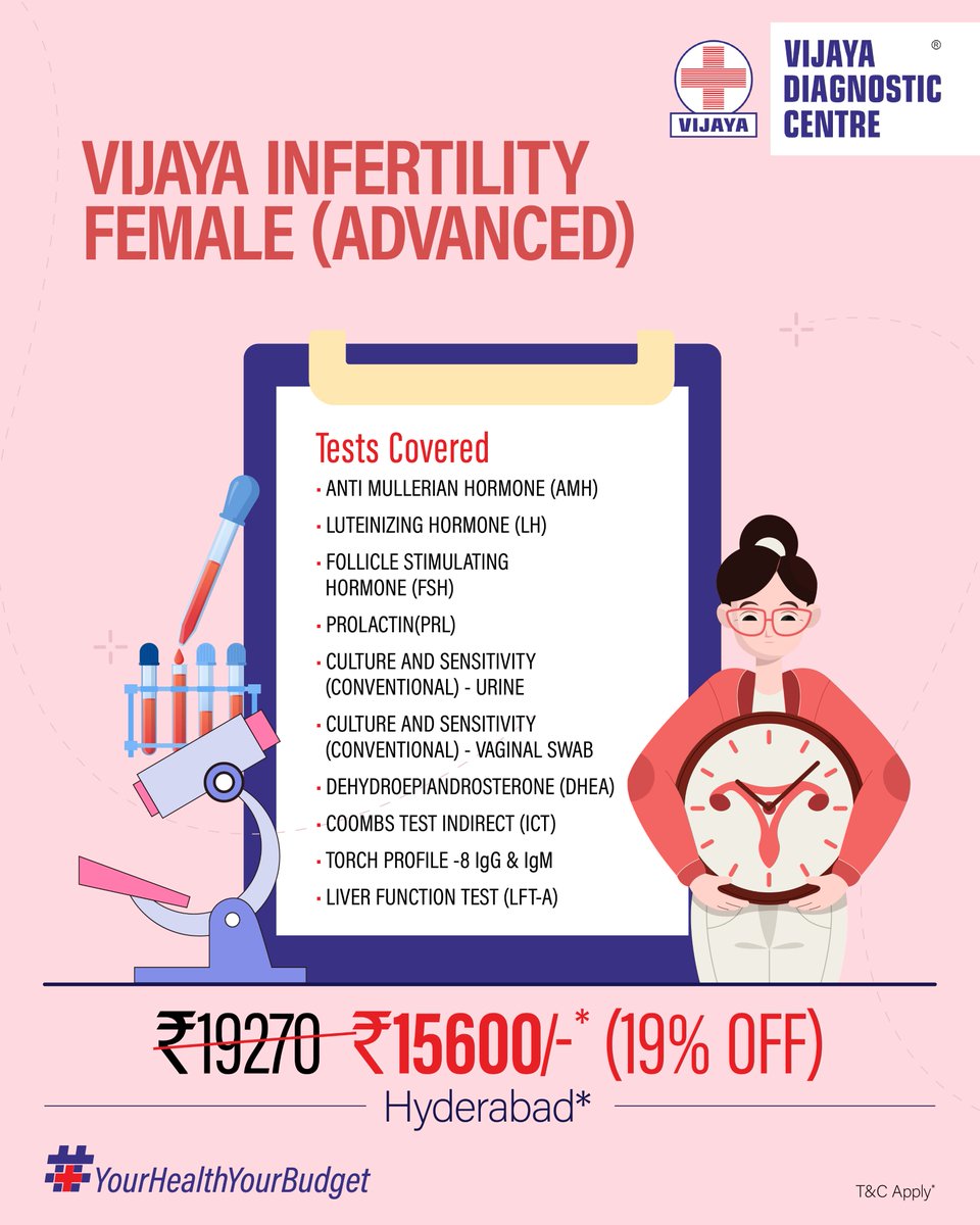 Motherhood is a beautiful journey — don’t let doubts about fertility hold you back.
Get a comprehensive evaluation at Vijaya Diagnostic Centre for clarity, confidence, and care on your path ahead.

#VijayaDiagnosticCentre #InfertilityCare #WomensHealth #MotherhoodJourney