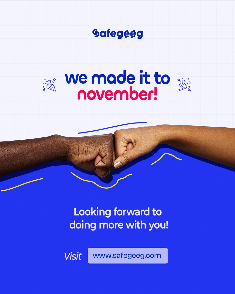 Happy new month from all of us at #Safegeegapp.

Here's to wishing you lots of love and joy this November💙  #happynewmonth