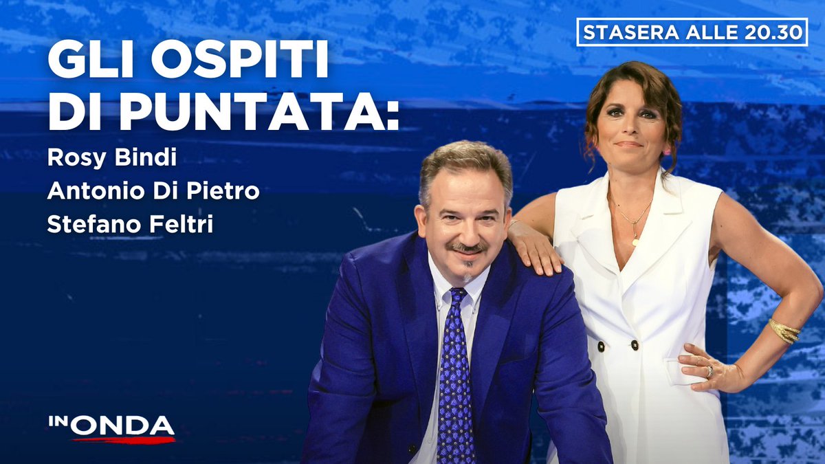 📺 #InOnda torna questa sera alle 20:30 su #La7 con Marianna Aprile e Luca Telese.  

Vi aspettiamo!