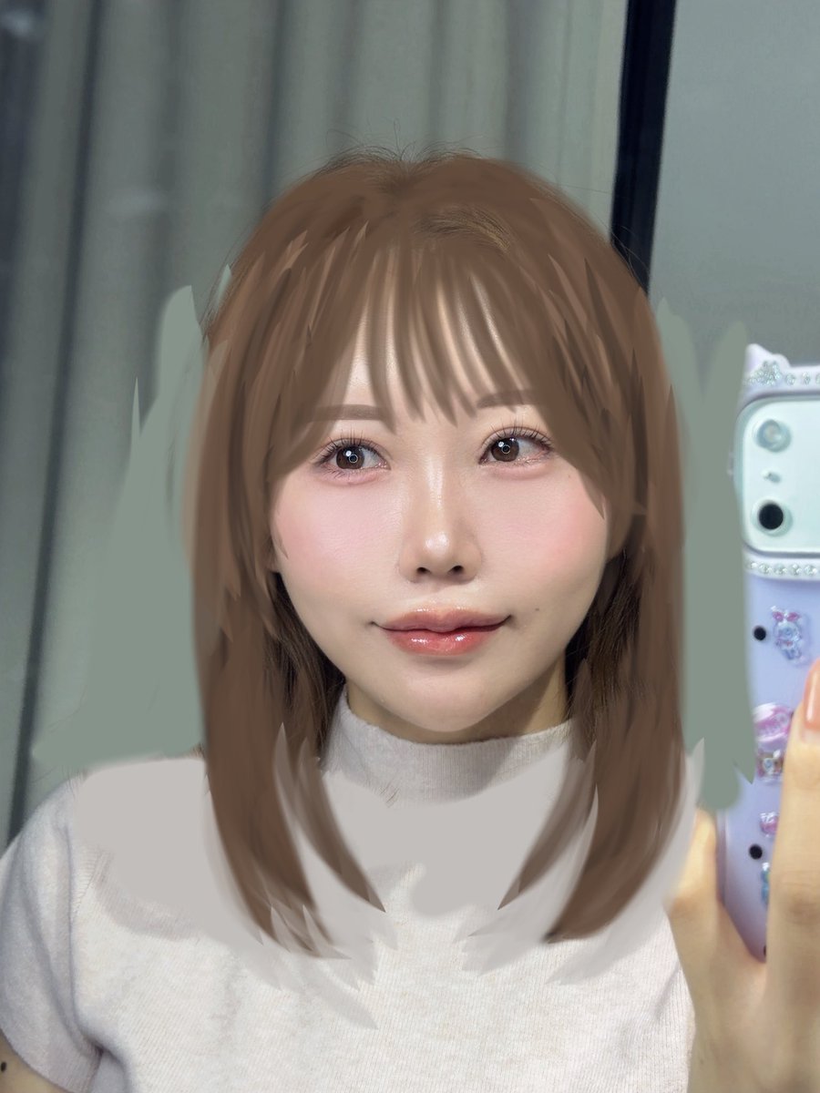 1回大人お姉さんなスタイリングも見てみたいです〜！（欲望）
眉毛もうちょい太めでも似合いそうですし、やっぱ毛先は軽めが似合うと思うし（個人の感想）、こめかみあたりにボリュームが出るような幅広めサイドバングも見てみたいです😭💖💖（欲望）
前髪あり（幅狭めシースルー）も絶対可愛いです🙏
